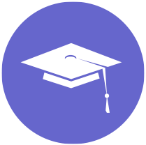 purple graduation cap icon